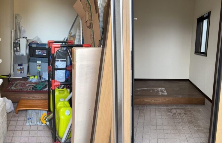 玄関の不用品回収！足元スッキリ