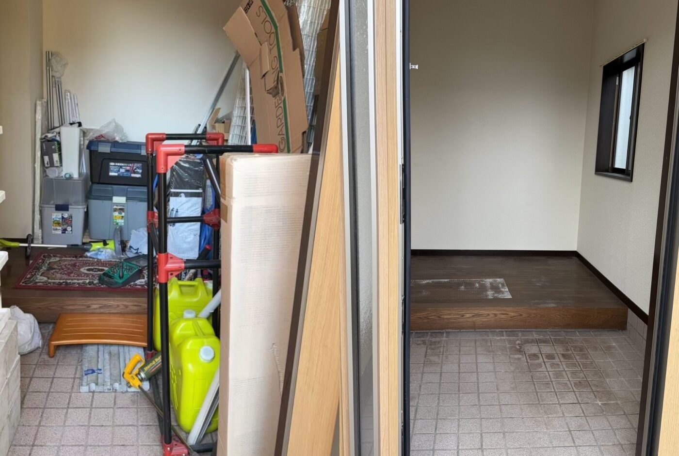 玄関の不用品回収！足元スッキリ