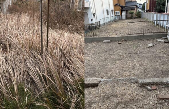 草木と不用品で荒れたお庭も一掃！